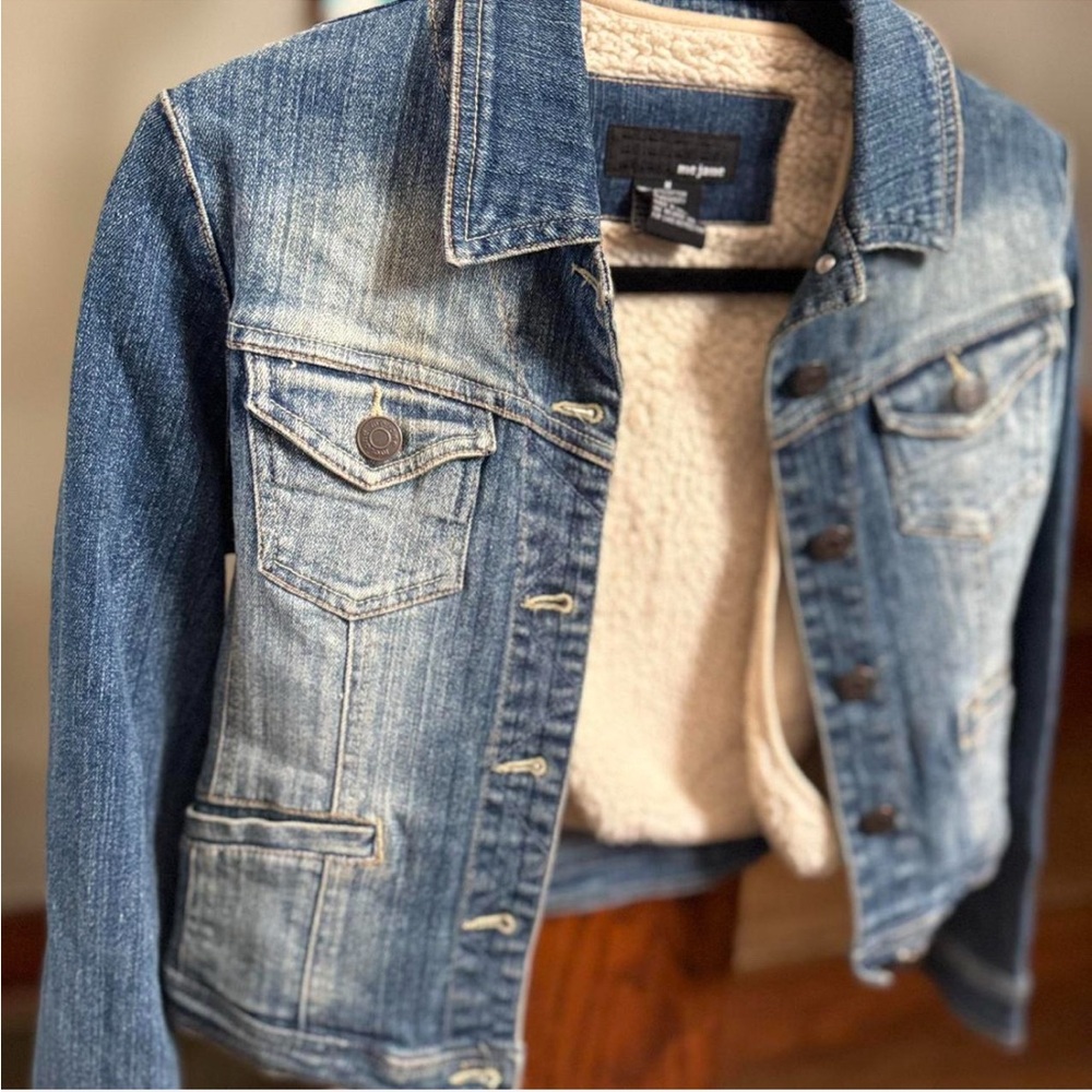 Me Jane Blue Denim Jacket with Cream Sherpa Lining